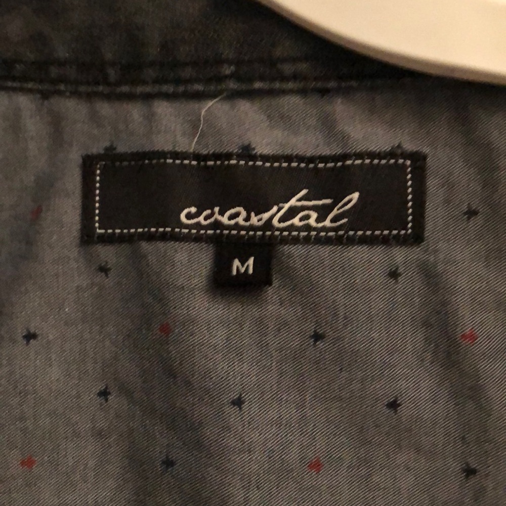 Men’s grey button down polo